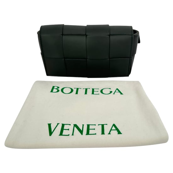 Bottega Veneta Intrecciato Kassettentasche aus grünem Leder - Image 5