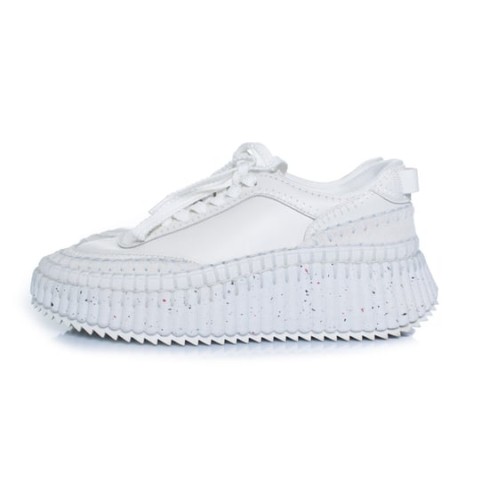Chloe, Nama Leder-Plateau-Sneaker mit Ziernähten - Image 2