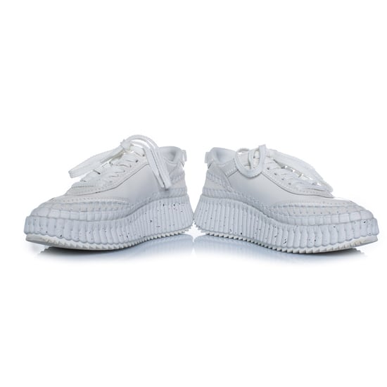 Chloe, Nama Leder-Plateau-Sneaker mit Ziernähten - Image 6