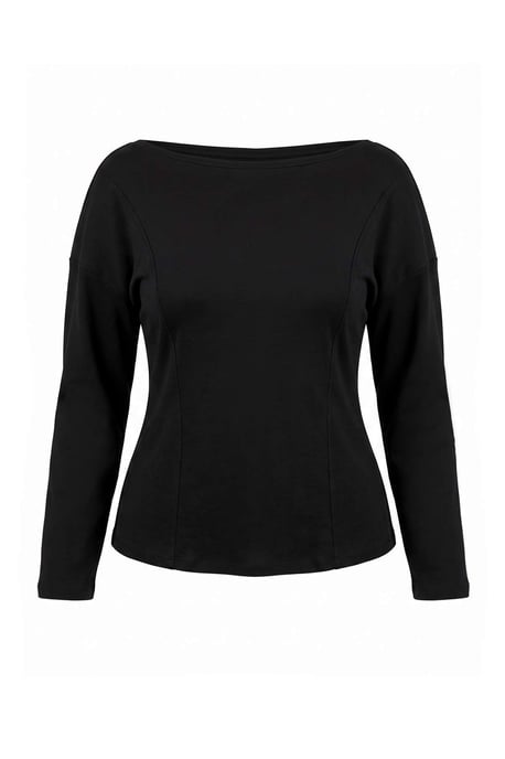 Trendyol Curve Damen Schwarz Einfarbig 3/4-Ärmel Tailliert Große Größen Blusen - Image 4