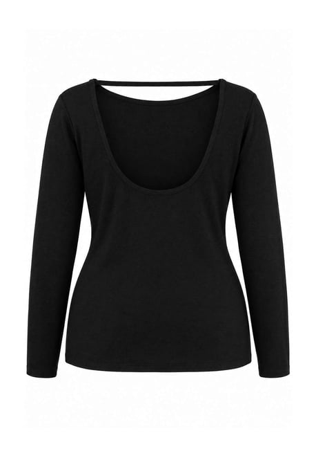 Trendyol Curve Damen Schwarz Einfarbig Lang, Tailliert Große Größen Blusen - Image 3