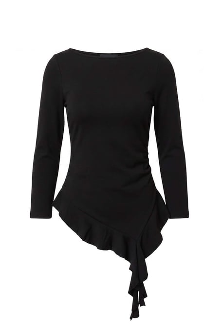 TRENDYOLMİLLA Damen Schwarz Einfarbig Lang Tailliert Blusen - Image 3