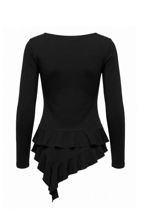 TRENDYOLMİLLA Damen Schwarz Einfarbig Lang Tailliert Blusen - Image 5