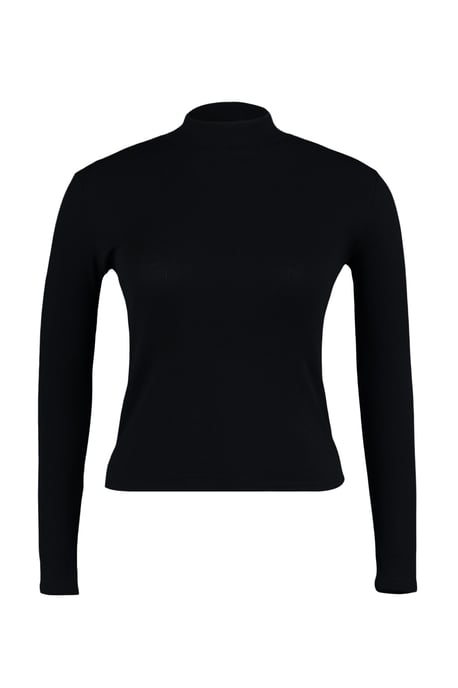 Trendyol Curve Damen Schwarz Einfarbig Lang Tailliert Große Größen Blusen - Image 5