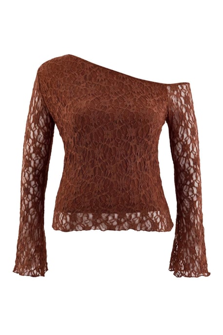 Trendyol Curve Damen Braun Einfarbig Lang Tailliert Große Größen Blusen - Image 4