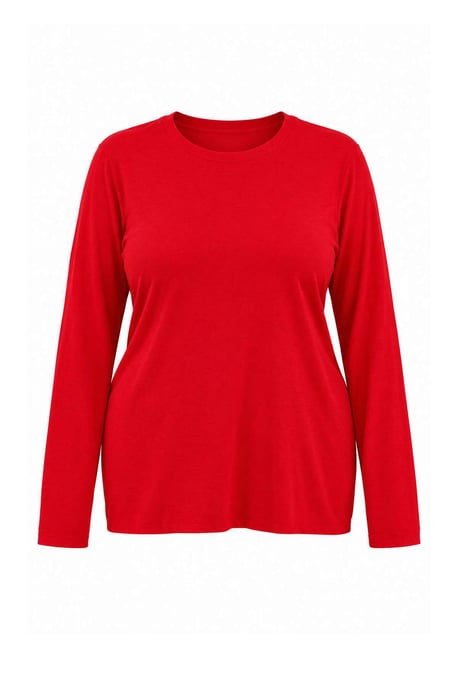 Trendyol Curve Damen Rot Einfarbig Lang Tailliert Große Größen Blusen - Image 3