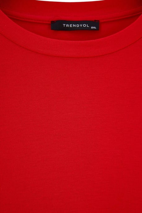 Trendyol Curve Damen Rot Einfarbig Lang Tailliert Große Größen Blusen - Image 4