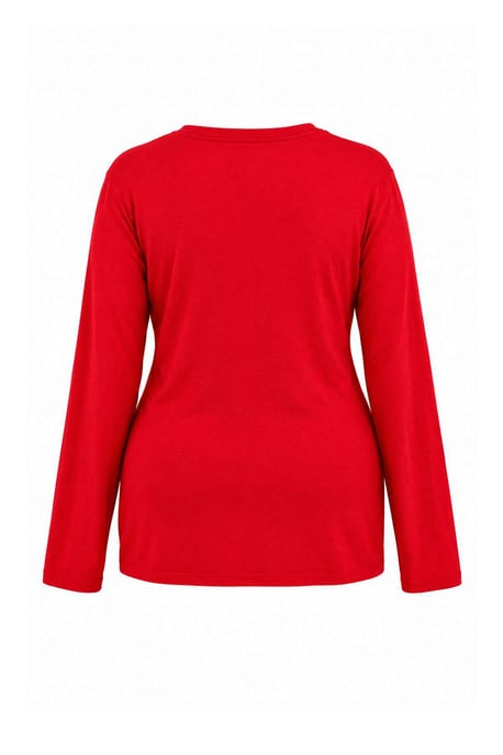 Trendyol Curve Damen Rot Einfarbig Lang Tailliert Große Größen Blusen - Image 5