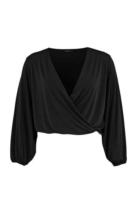 Trendyol Curve Damen Schwarz Einfarbig Lang Regular Fit Große Größen Blusen - Image 5