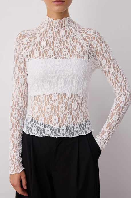 TRENDYOLMİLLA Damen Ecru Einfarbig Lang Tailliert Blusen - Image 2