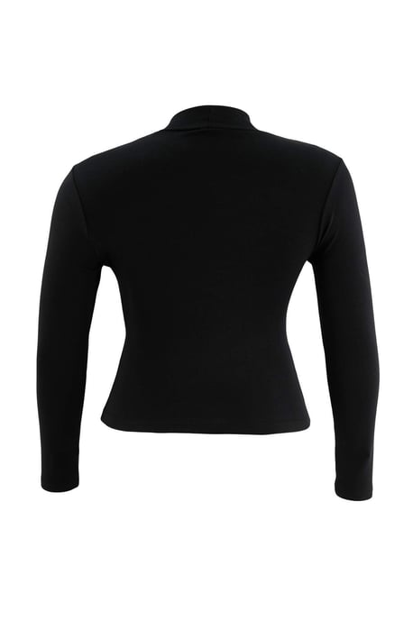 Trendyol Curve Damen langärmlige, taillierte Bluse in großen Größen - Schwarz - Image 2