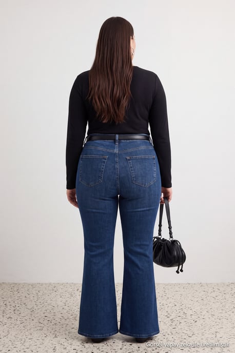 Trendyol Curve Damen Schwarz Einfarbig Lang, Tailliert Große Größen Blusen - Image 3