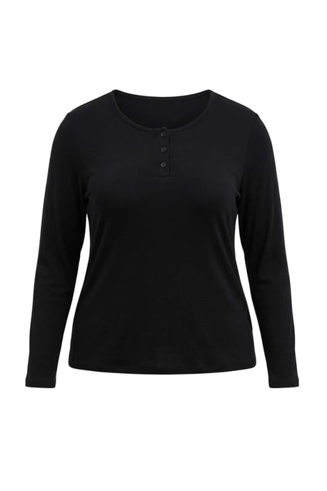 Trendyol Curve Damen Schwarz Einfarbig Lang, Tailliert Große Größen Blusen - Image 4