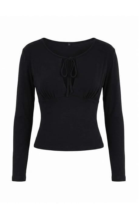 TRENDYOLMİLLA Damen Schwarz Einfarbig Lang Tailliert Blusen - Image 3