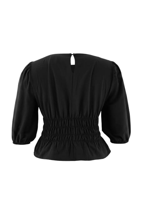 Trendyol Curve Damen Schwarz Einfarbig Kurz Oversize Große Größen Blusen - Image 2