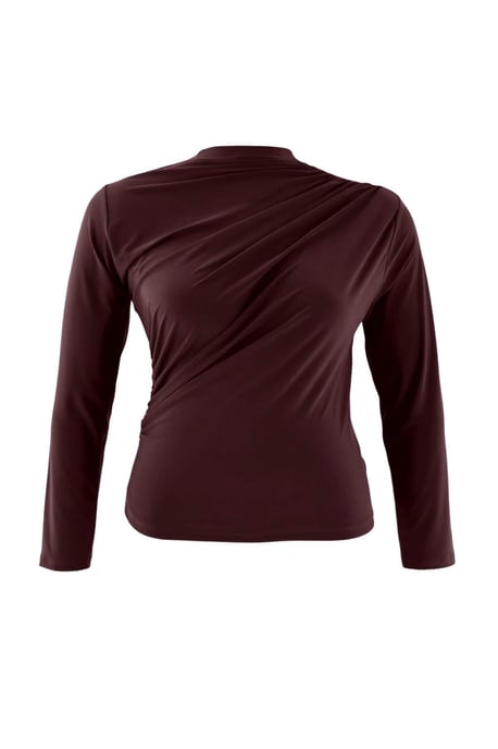 Trendyol Curve Damen Braun Einfarbig Lang Tailliert Große Größen Blusen - Image 5
