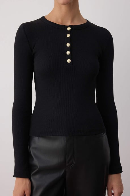 TRENDYOLMİLLA Damen Schwarz Einfarbig Lang Tailliert Blusen - Image 2
