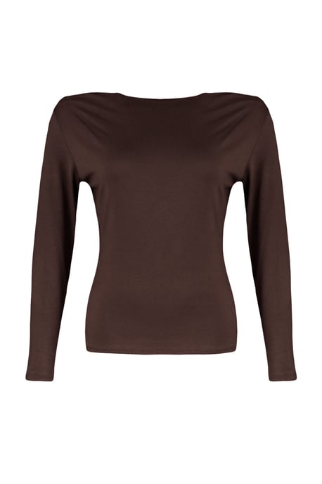 Trendyol Curve Damen Braun Einfarbig Lang Regular Fit Große Größen Blusen - Image 5