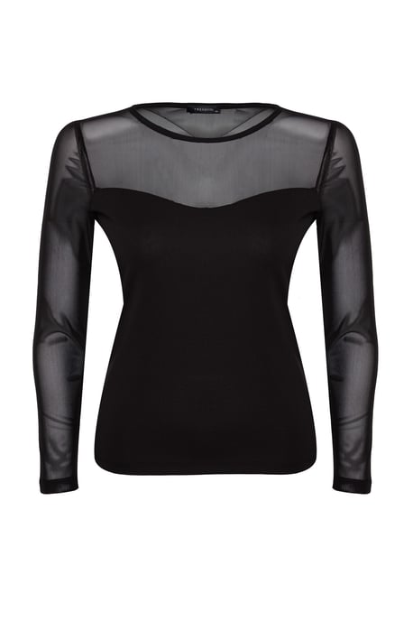 Trendyol Curve Damen Schwarz Einfarbig Lang Tailliert Große Größen Blusen - Image 5