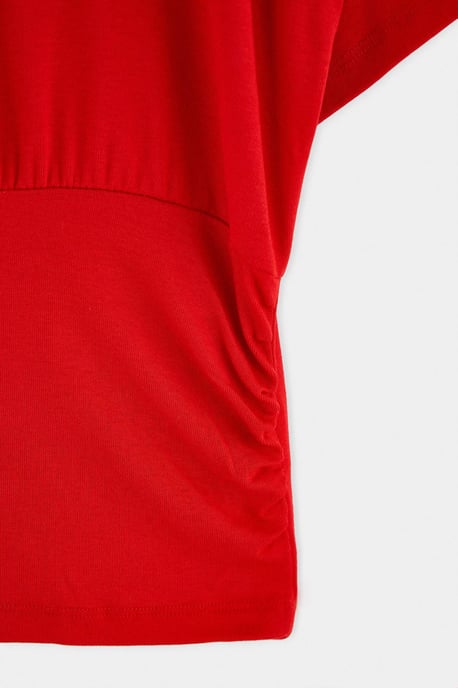 Trendyol Curve Damen Rot Gestreift Kurz Regular Fit Große Größen Blusen - Image 5