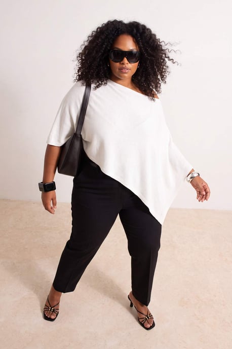 Trendyol Curve Damen Ecru Einfarbig Ärmellos Oversize Große Größen Blusen - Image 2