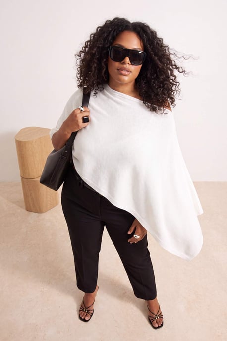 Trendyol Curve Damen Ecru Einfarbig Ärmellos Oversize Große Größen Blusen - Image 6