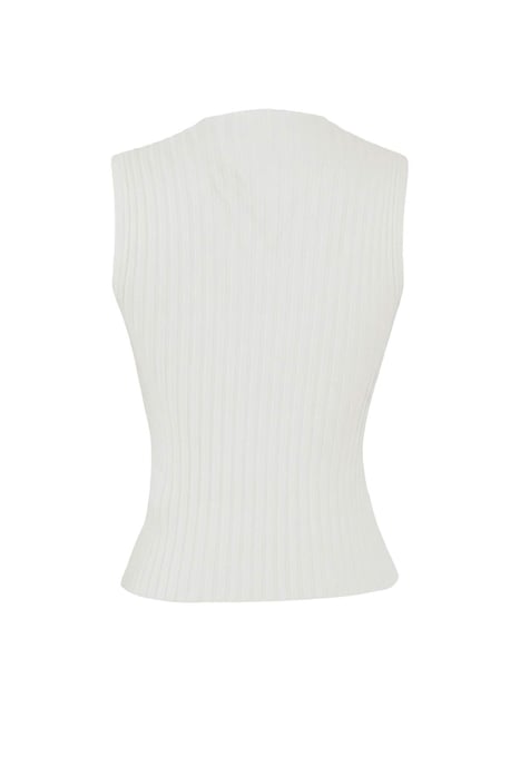 TRENDYOLMİLLA Damen Ecru Einfarbig Ärmellos Tailliert Blusen - Image 5