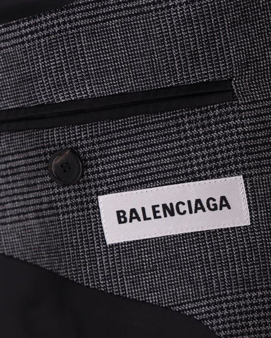Balenciaga Pre-owned Suspended-Shoulder Jacke aus Glencheck-Wolle - Grau - Image 4