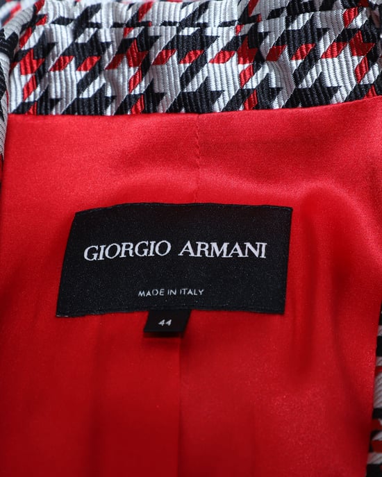 Armani Pre-owned Hahnentrittmuster-Blazer aus Seide - Mehrfarbig - Image 4
