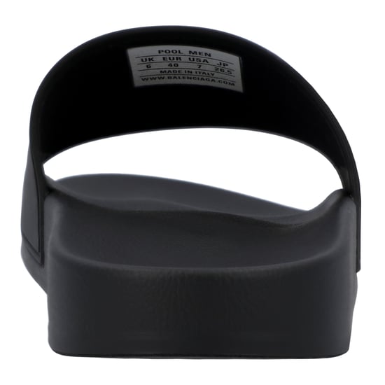 Balenciaga – Gummi-Slipper mit Logoband in Schwarz - Image 3