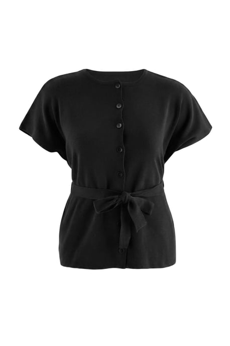 Trendyol Curve Einfarbige, lange Bluse im Regular Fit für große Größen - Schwarz - Image 4