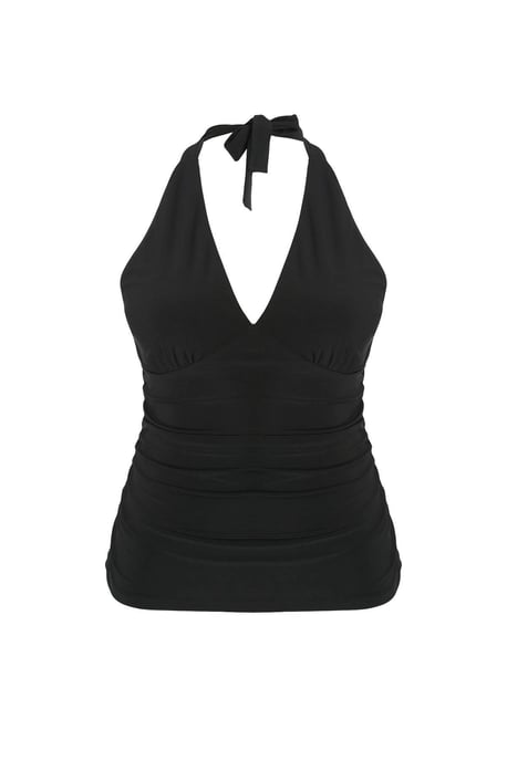 Trendyol Curve Damen Schwarz Einfarbig Ärmellos Tailliert Große Größen Blusen - Image 3