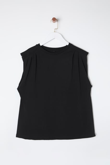 Trendyol Curve Damen Schwarz Einfarbig Ärmellos Regular Fit Große Größen Blusen - Image 5