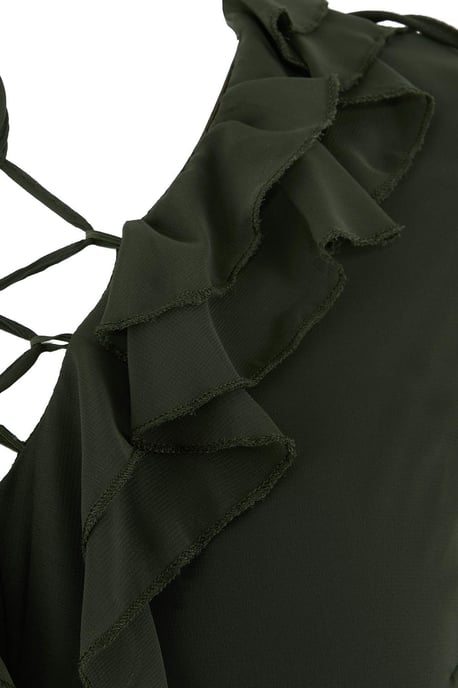 Trendyol Curve Damen Khaki Einfarbig Maxi Lang Party A-Linie Große Größen Kleid - Image 5