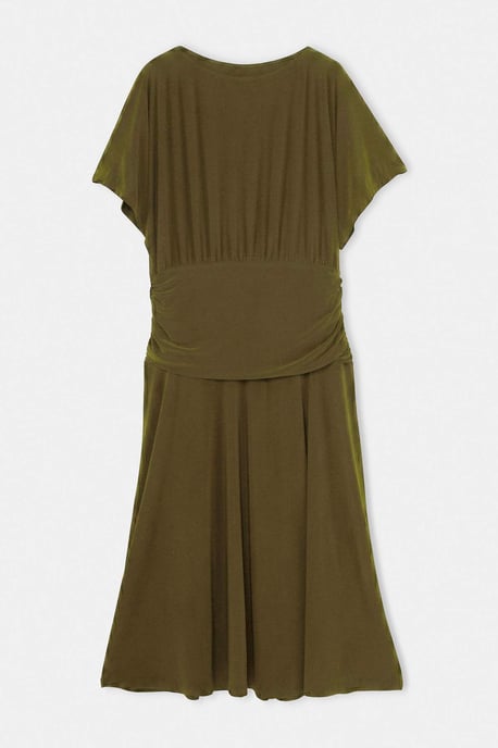 Trendyol Curve Damen Khaki Einfarbig Maxi Kurz A-Linie Große Größen Kleid - Image 3