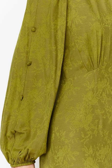 Trendyol Modest Damen Khaki Geblümt Maxi Lang Casual Skater Modest Kleider - Image 3