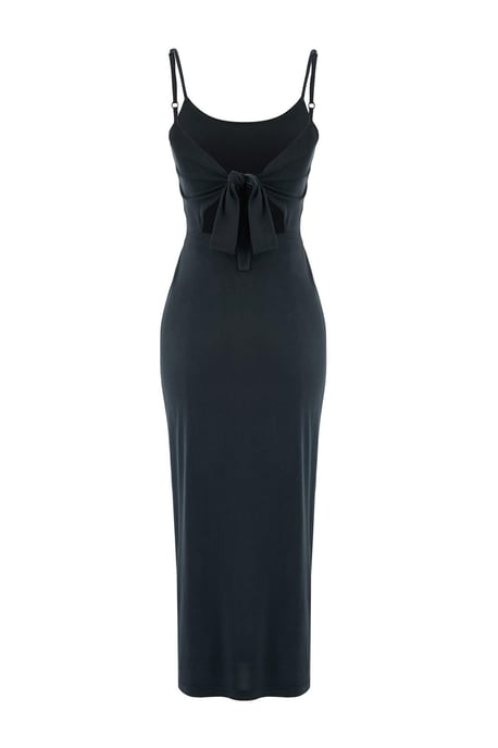 TRENDYOLMİLLA Damen Grau Einfarbig Maxi Ärmellos Casual Bodycon Kleider - Image 5