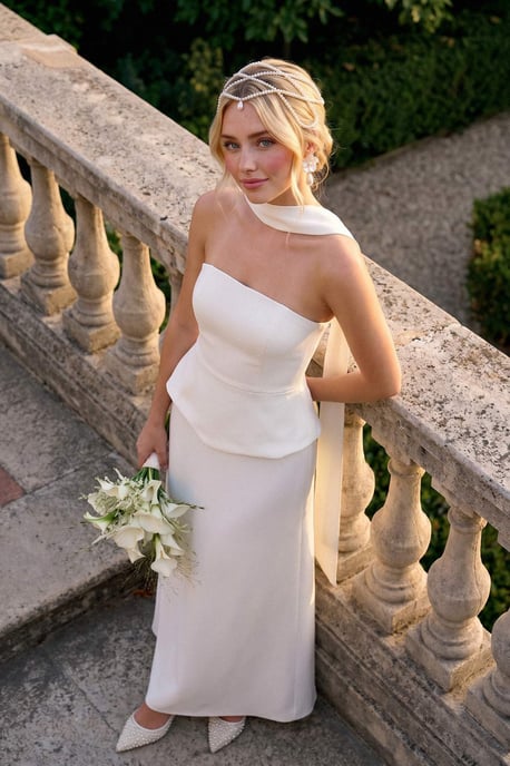 TRENDYOLMİLLA Damen Weiß Einfarbig Maxi Ärmellos Meerjungfrau Abend & Ball Kleid - Image 4