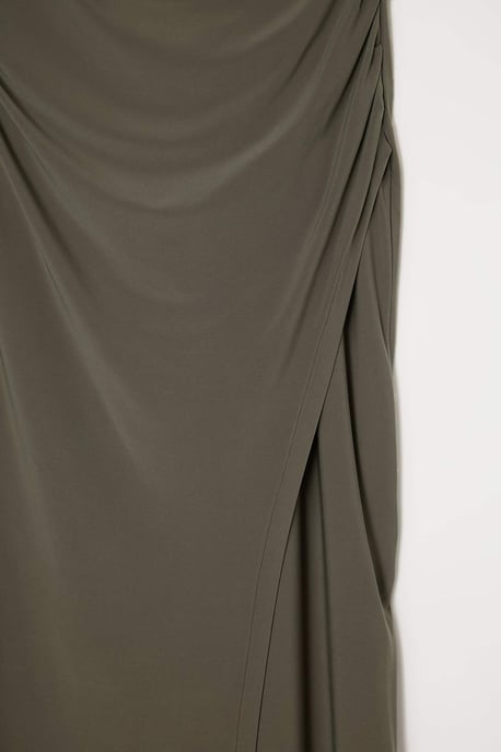 Trendyol Curve Damen Khaki Einfarbig Maxi Ärmellos Gerade Große Größen Kleid - Image 5