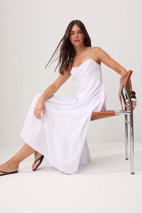 TRENDYOLMİLLA Damen Weiß Einfarbig Maxi Ärmellos Abend / Alltag A-Linie Kleider - Image 6