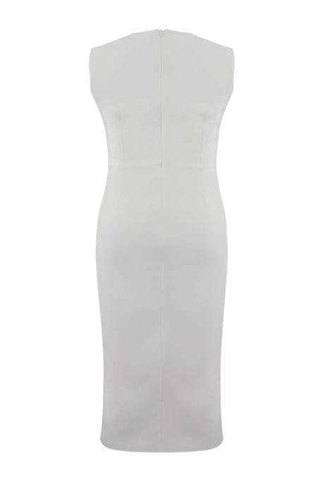 Trendyol Curve Damen Weiß Einfarbig Maxi Ärmellos Abend / Alltag Bodycon Große Größen Kleid - Image 5