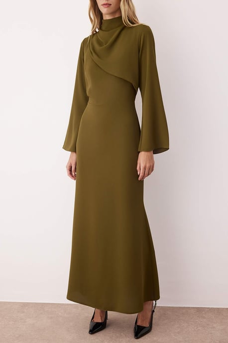 Trendyol Modest Damen Khaki Einfarbig Maxi Lang Casual A-Linie Modest Abend Kleider - Image 2