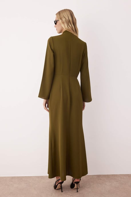 Trendyol Modest Damen Khaki Einfarbig Maxi Lang Casual A-Linie Modest Abend Kleider - Image 3