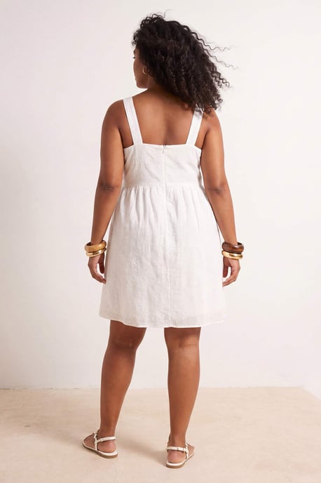 Trendyol Curve Damen Weiß Einfarbig Maxi Ärmellos Casual A-Linie Große Größen Kleid - Image 3