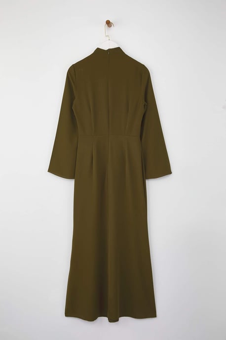 Trendyol Modest Damen Khaki Einfarbig Maxi Lang Casual A-Linie Modest Abend Kleider - Image 5