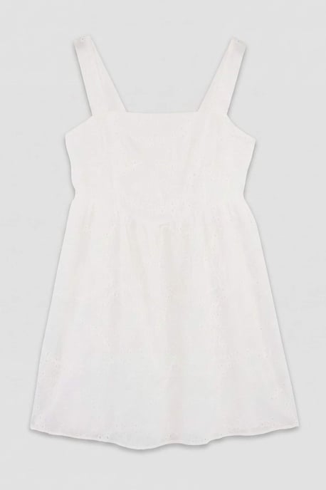 Trendyol Curve Damen Weiß Einfarbig Maxi Ärmellos Casual A-Linie Große Größen Kleid - Image 4