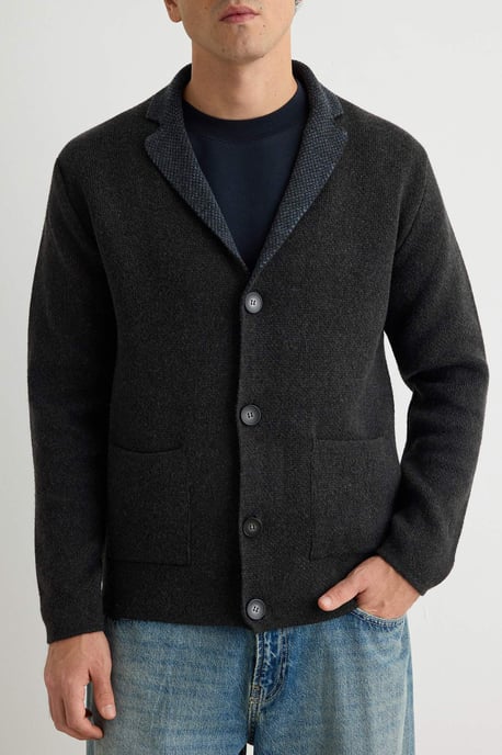 TRENDYOL MAN Herren Grau Einfarbig Lang Regular Fit Cardigans - Image 2