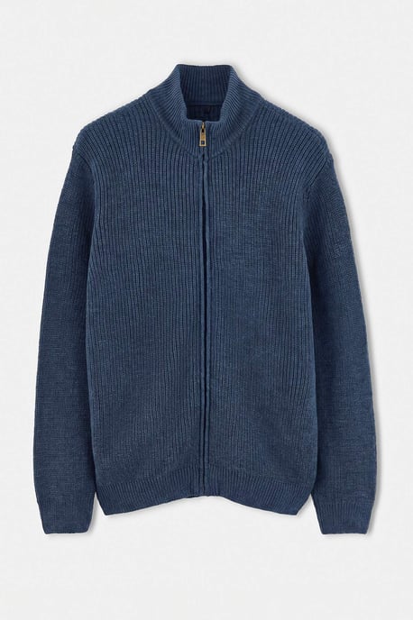 TRENDYOL MAN Herren Blau Einfarbig Lang Regular Fit Cardigans - Image 3