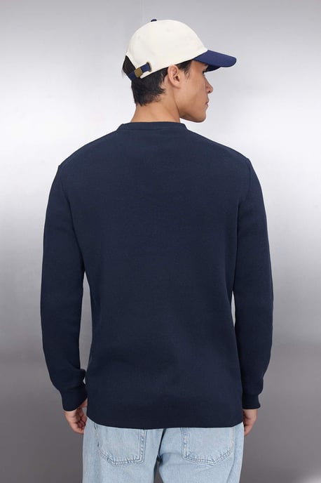 TRENDYOL MAN Herren Dunkelblau Einfarbig Lang Tailliert Cardigans - Image 3