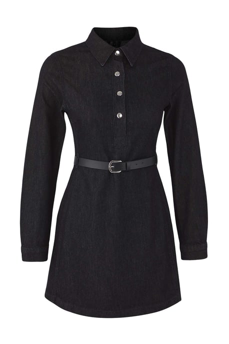 TRENDYOLMİLLA Damen Schwarz Einfarbig Extra Kurz / Super Mini Lang Casual A-Linie Kleider - Image 4